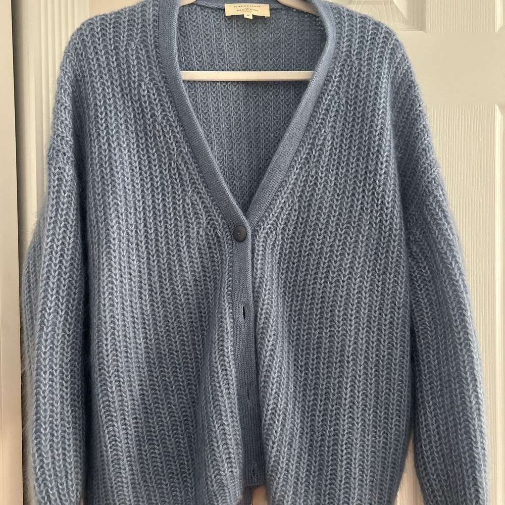 Sezane Cozy Blue Women's Sweater - Picture 3 of 5